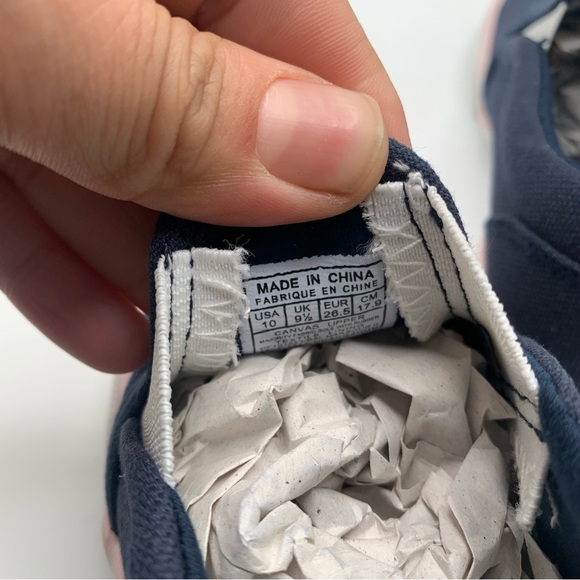 NWB Polo Ralph Lauren Kids Girls' Meah Sneaker, Navy Pink Girls US 10 M 541 - Picture 9 of 9